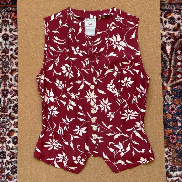 Vintage Mondi vest style sleeveless shirt size M - Picture 2 of 8